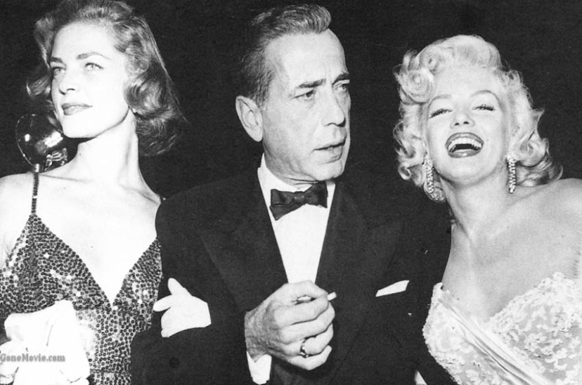 Lauren Bacall, Humphrey Bogart and Marilyn Monroe at the premiere of How to marry a Millionaire.