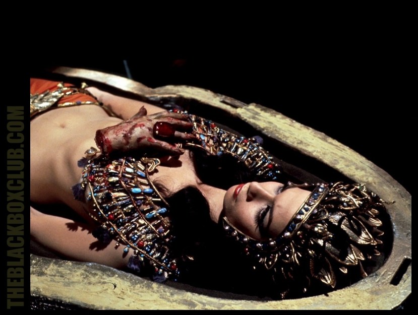 Terror In The Tomb! Andrew Keir and Valerie Leon in Hammer Film Productions 'Blood From The Mummy's Tomb' (1971) also starring James Villiers, Hugh Burden and Mark Edwards. Dir: Seth Holt theblackboxlub.com