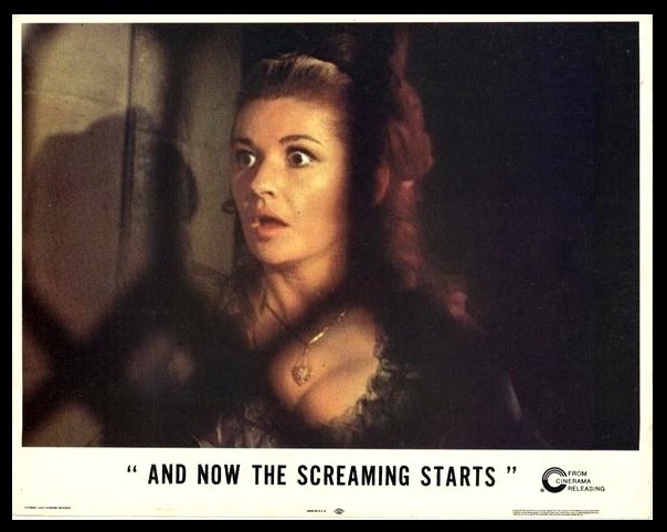 PETER CUSHING, STEPHANIE BEACHAM AND HERBERT LOM AMICUS FILM PRODUCTIONS: 'AND NOW THE SCREAMING STARTS' (1973) AKA FENGRIFFEN / THE BRIDE OF FERNGRIFFEN. Dir: ROY WARD BAKER. PETERCUSHING.ORG.UK THE UK PETER CUSHING APPRECIATION SOCIETY
